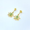 Boucles d'oreilles Lotus vert
